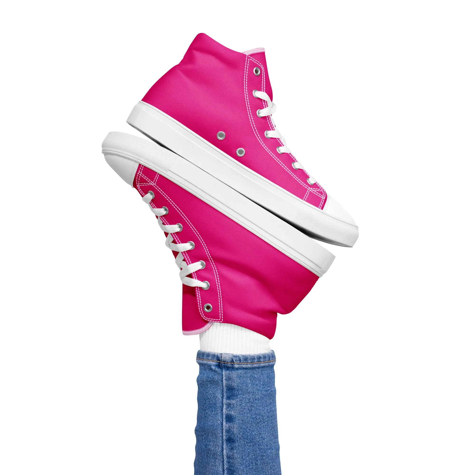 Snooty Fox Art Women’s High Top Canvas Shoes - Mexico Pink