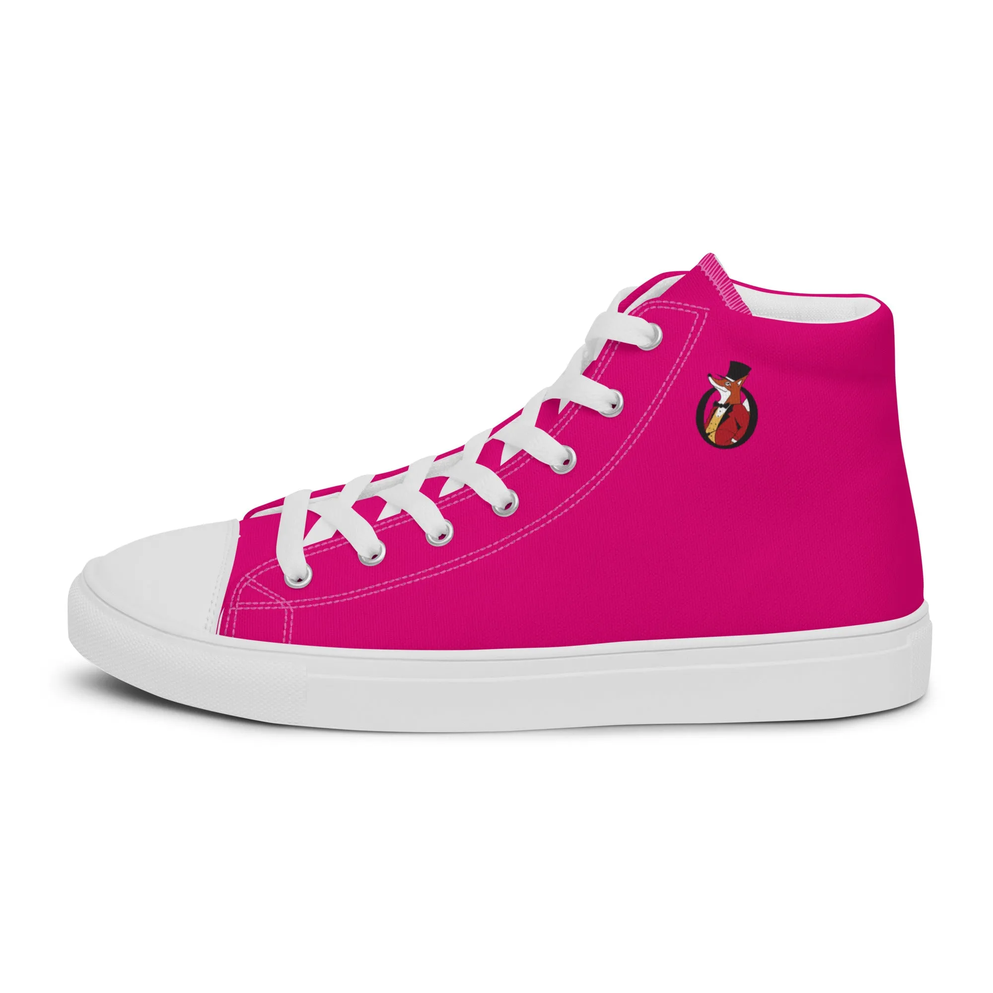 Snooty Fox Art Women’s High Top Canvas Shoes - Mexico Pink