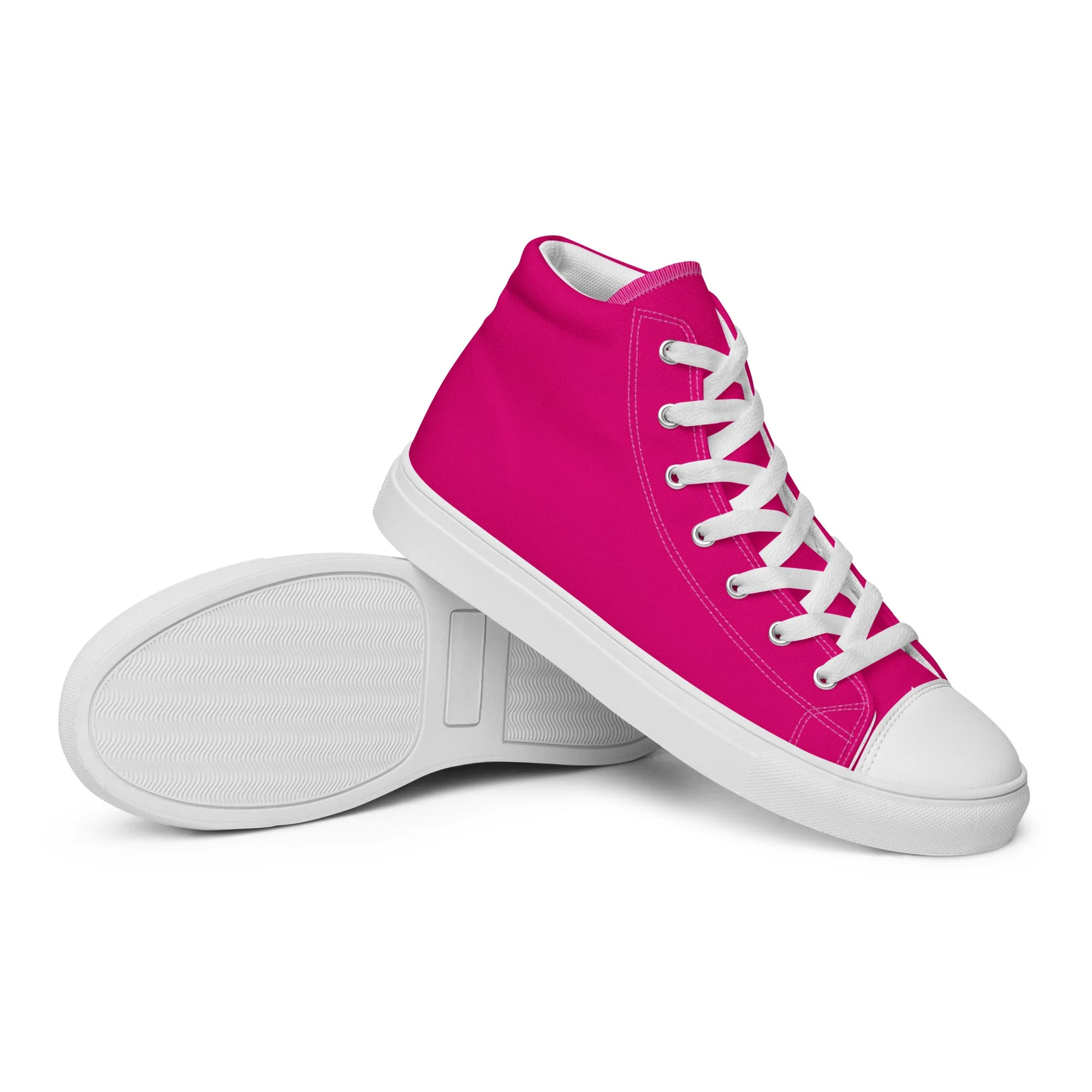 Snooty Fox Art Women’s High Top Canvas Shoes - Mexico Pink