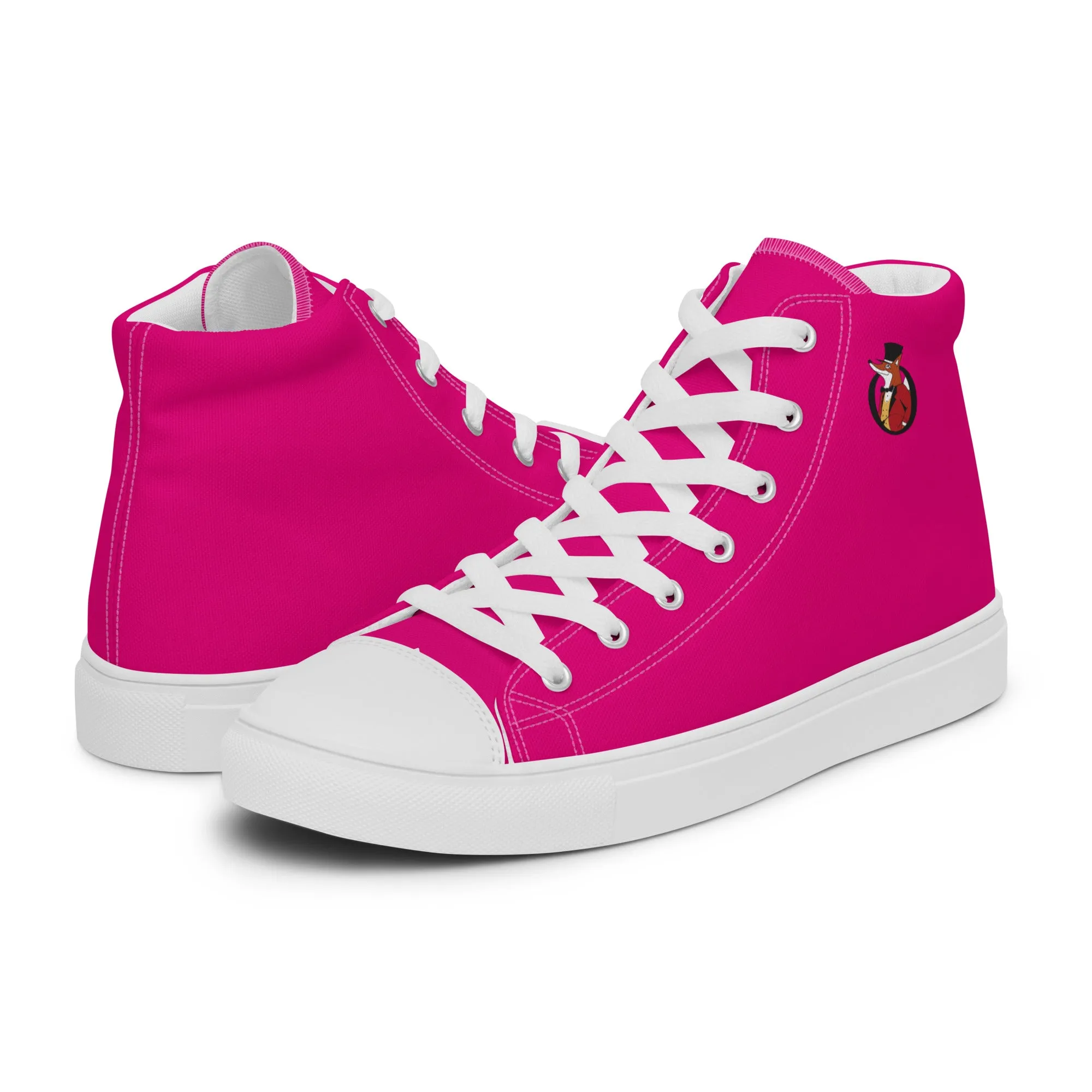 Snooty Fox Art Women’s High Top Canvas Shoes - Mexico Pink