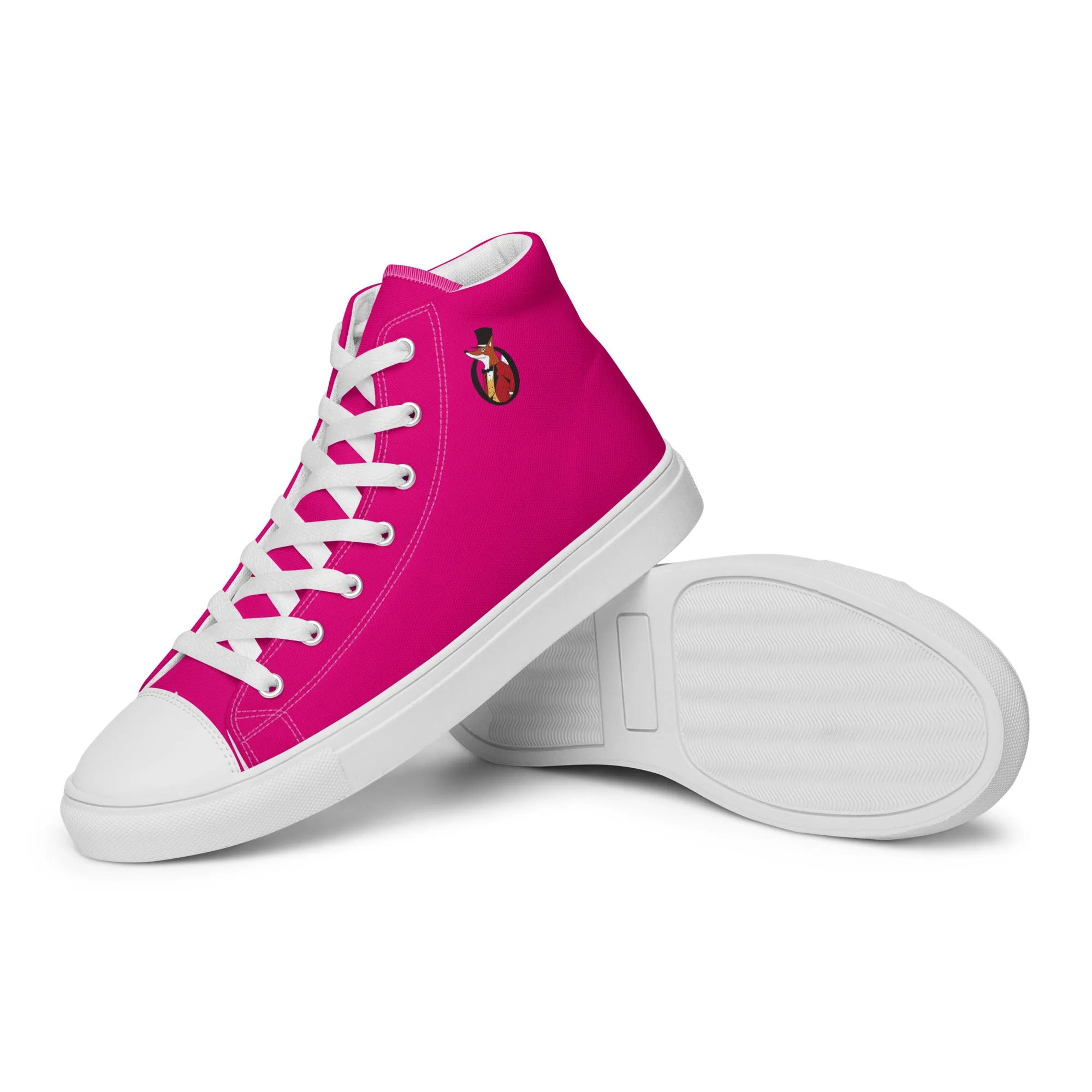 Snooty Fox Art Women’s High Top Canvas Shoes - Mexico Pink