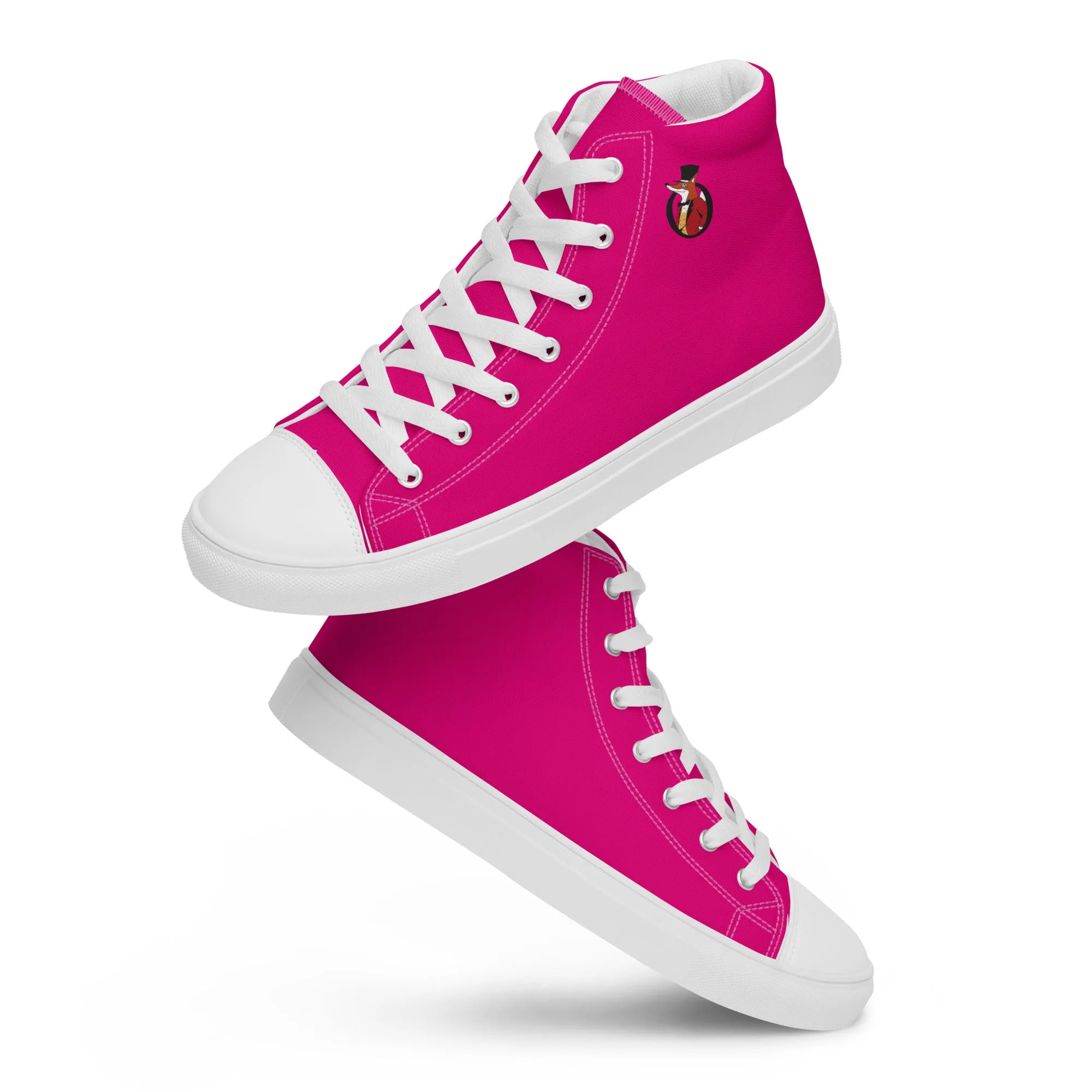 Snooty Fox Art Women’s High Top Canvas Shoes - Mexico Pink