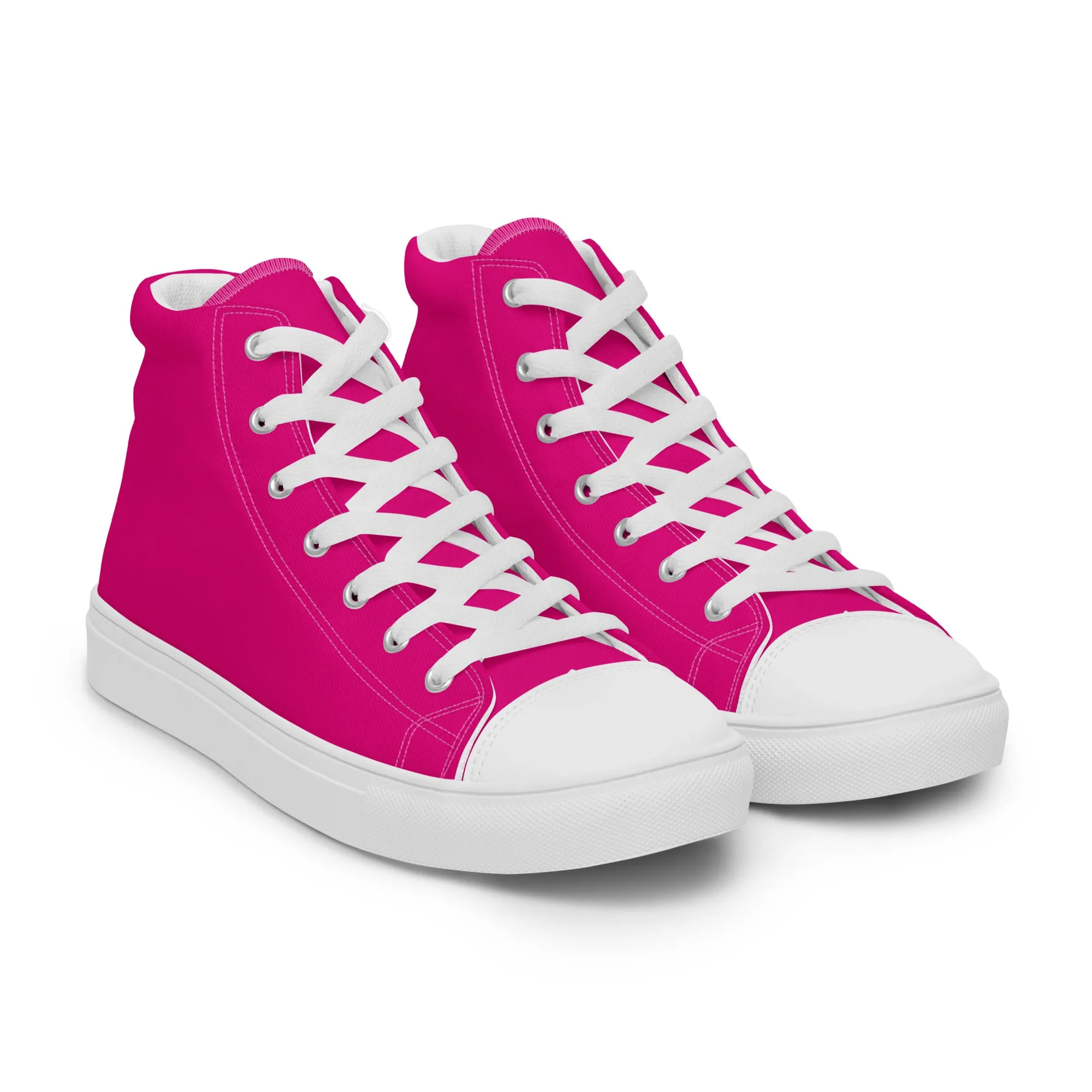 Snooty Fox Art Women’s High Top Canvas Shoes - Mexico Pink