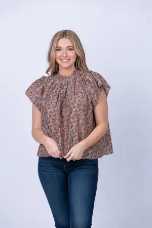 Trovata Carla Blouse In Fan Flower