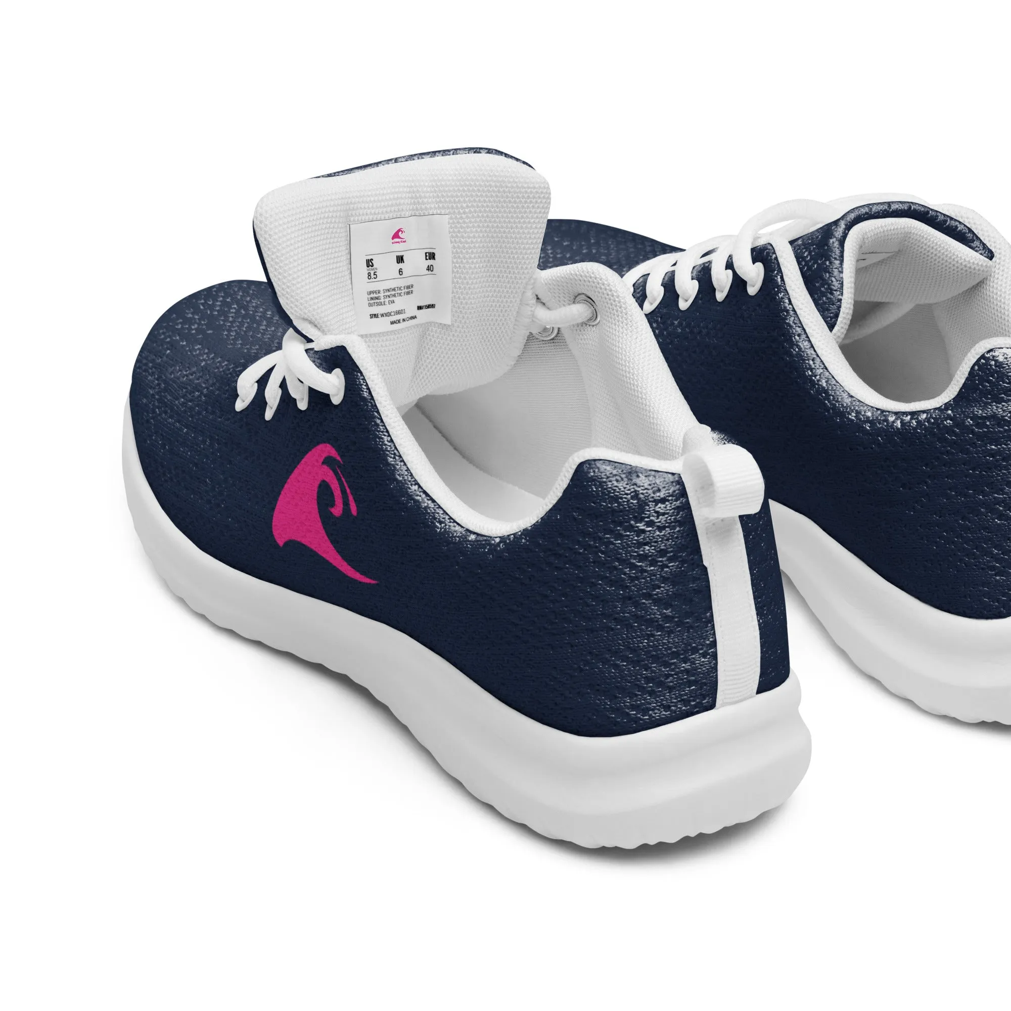 Women’s Navy Blue Athleisure Shoes with Hot Pink Extremely Stoked Epic Wave Logo