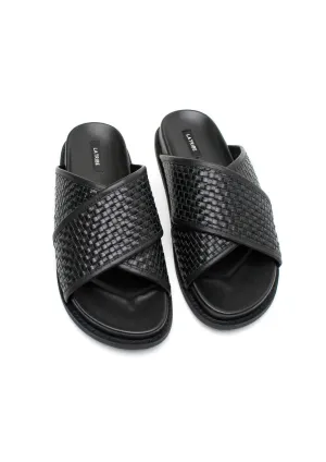 Woven Crossover Slide Black